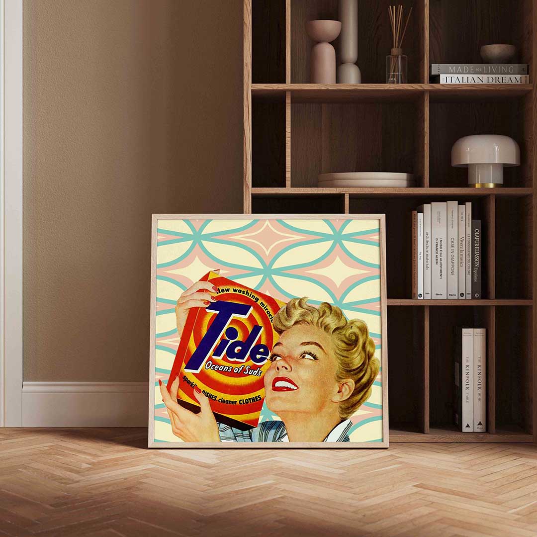 Vrouw met wasmiddel Poster