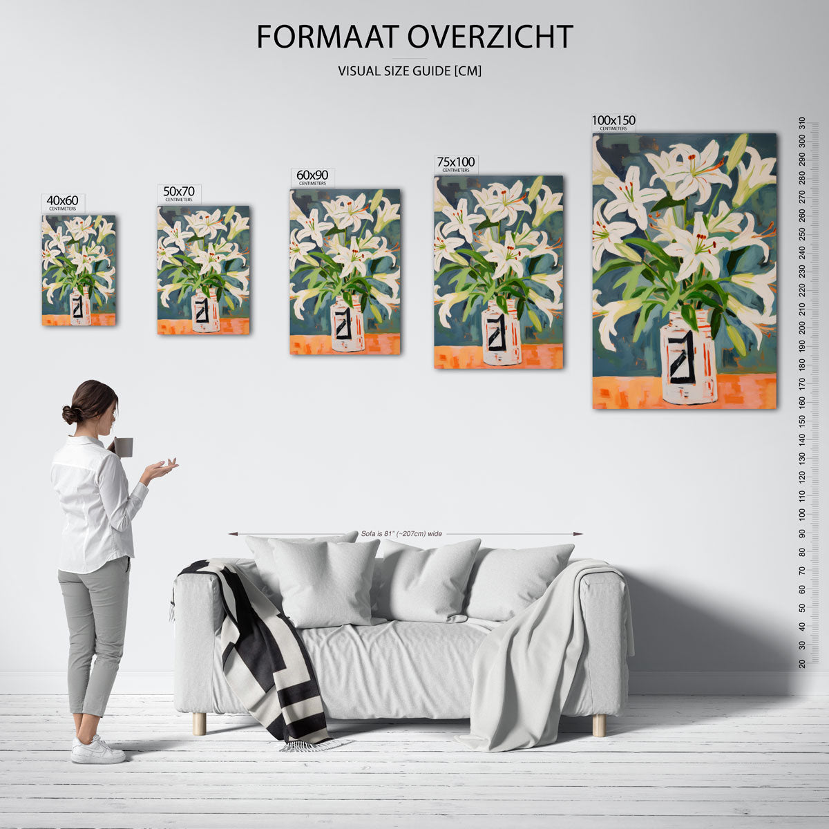 Bloemen in vaas Kunstwerk