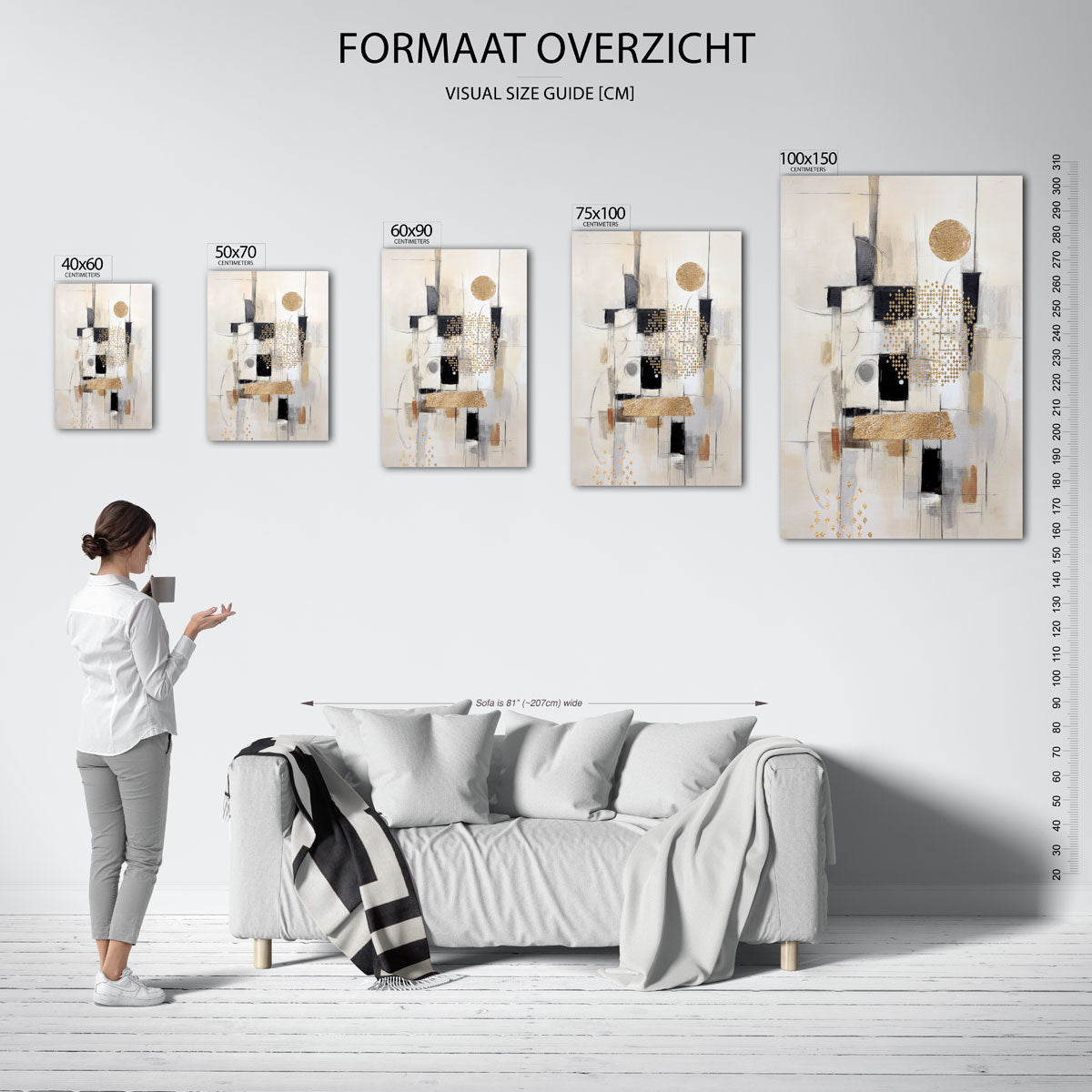 Geometrische vormen compositie Kunstwerk