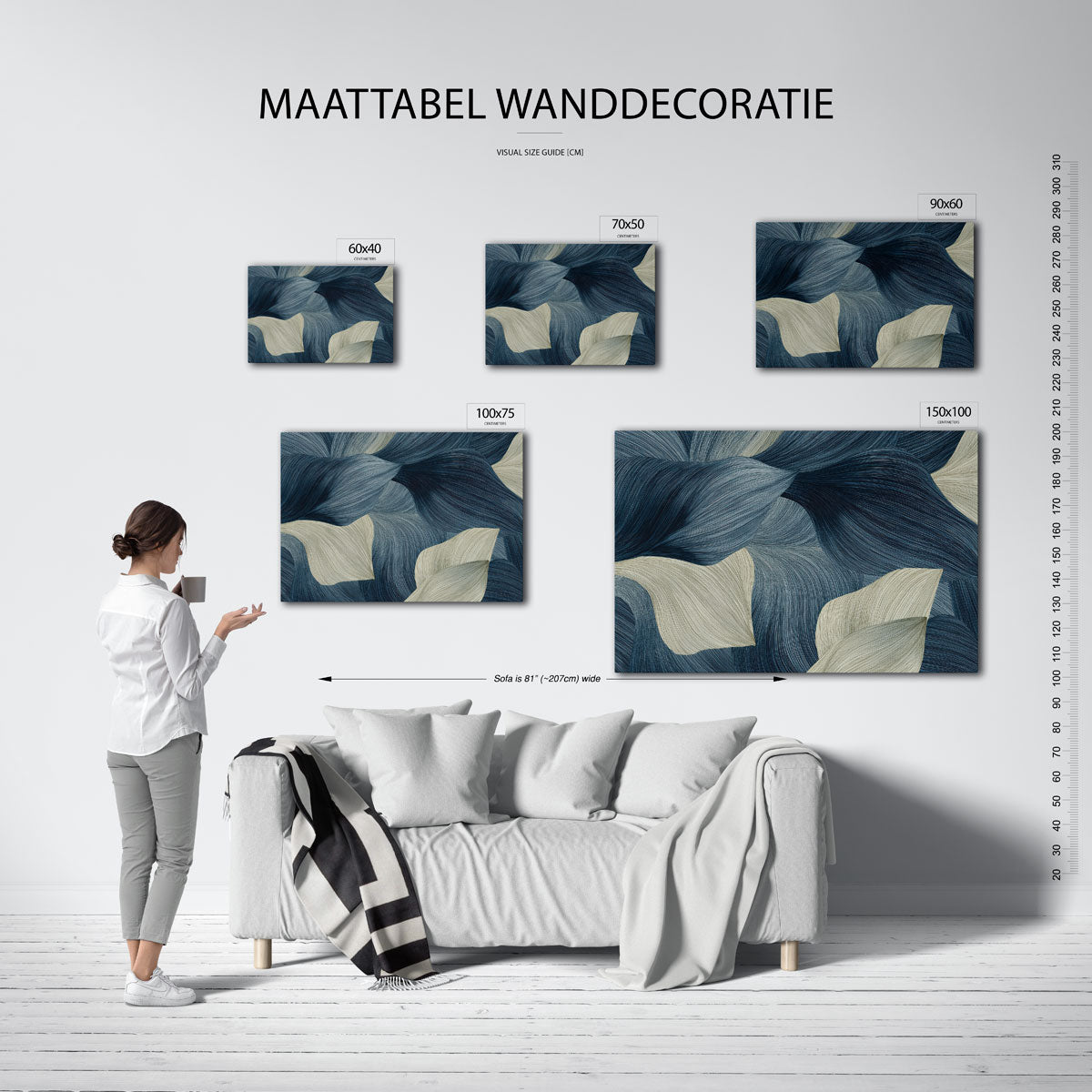 Golvende lijnen compositie Kunstwerk