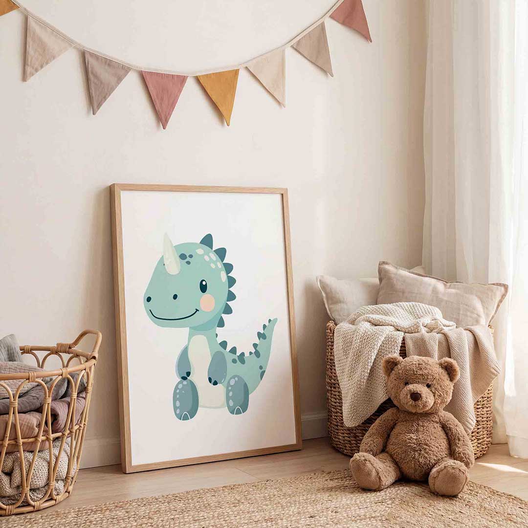 Schattige dinosaurus Poster