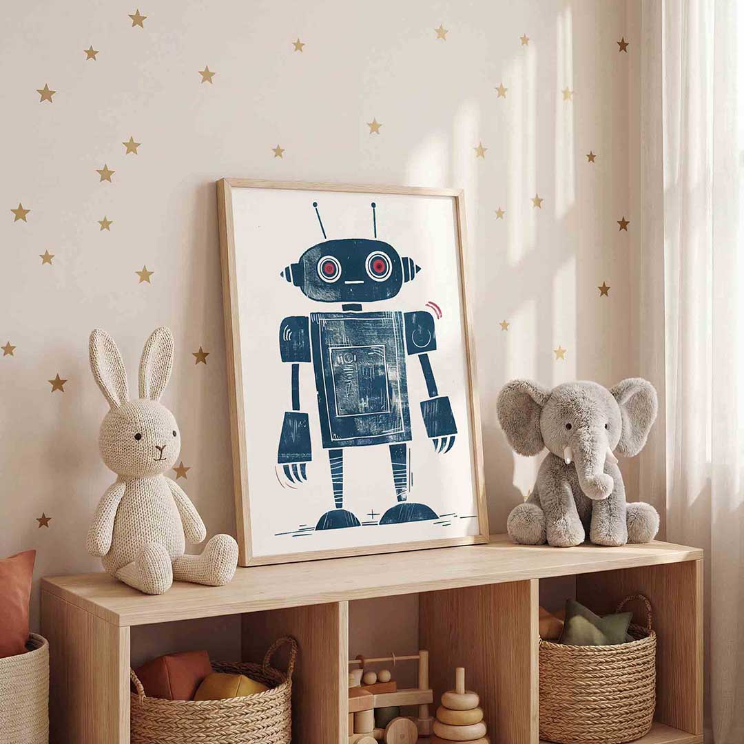 Robot met rode ogen Poster