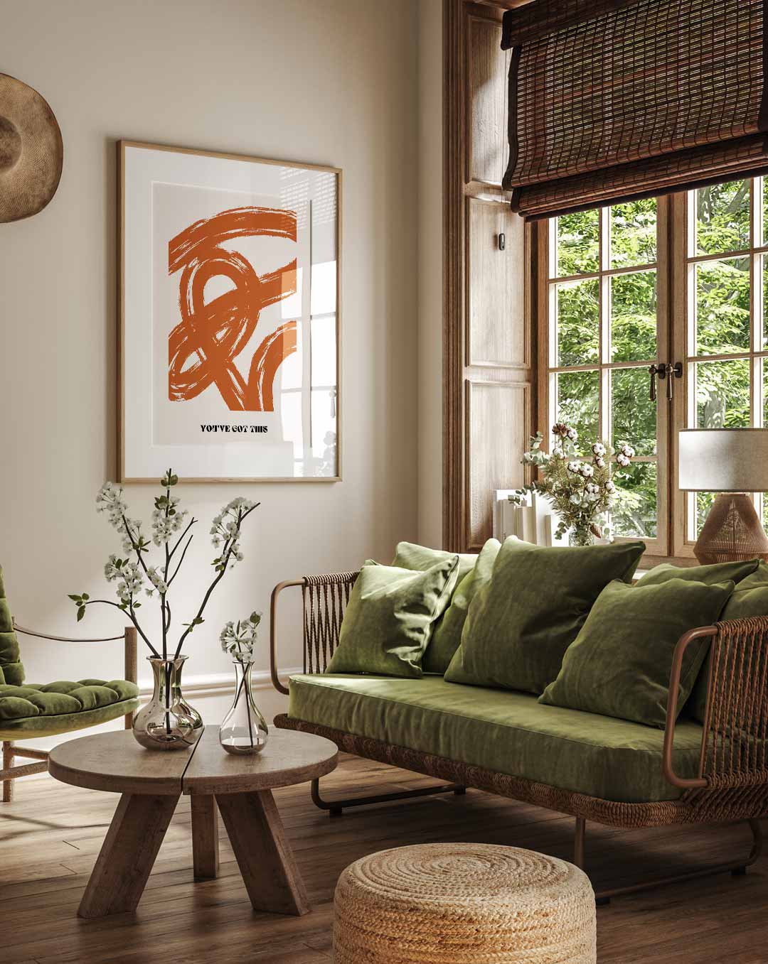Inspirerende Oranje Motivatieposter-WallArtistic