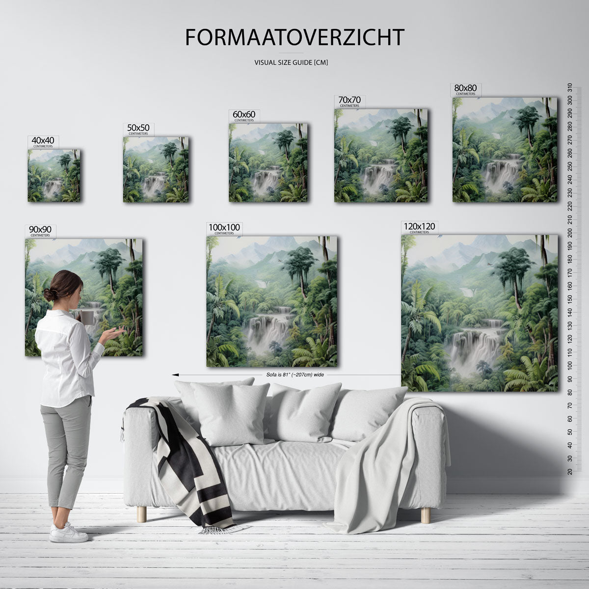 Waterval en jungle Poster