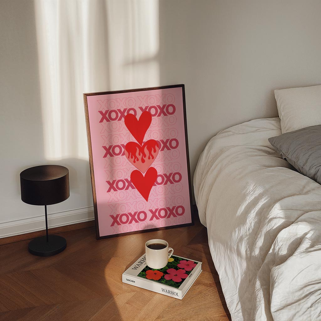 Liefdevolle XOXO Hartjes Poster-WallArtistic