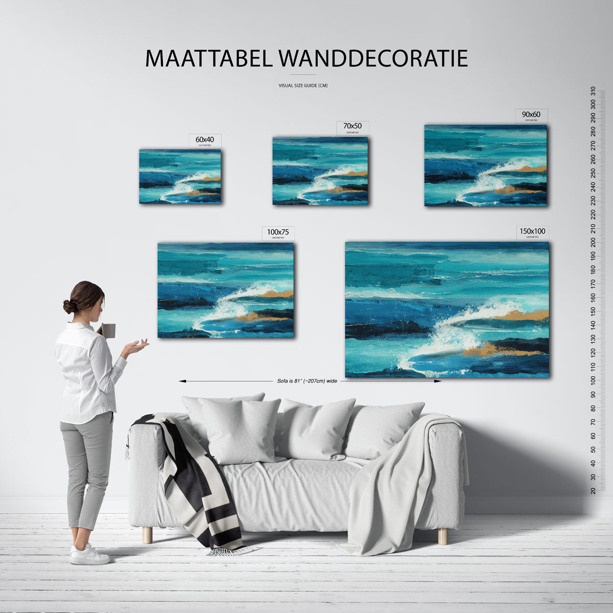 Dynamische zee Kunstwerk