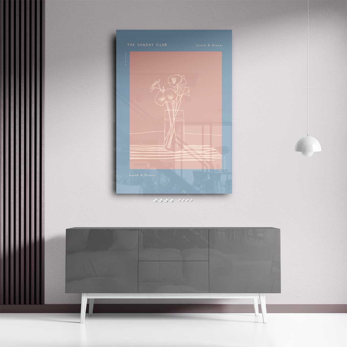 Rustige Bloemenzeteling Kunstwerk-canvas-dibond-plexiglas-wanddecoratie-WallArtistic