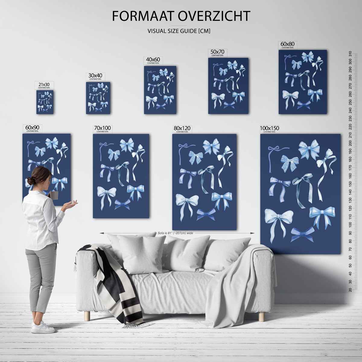 Blauwe strikken Poster