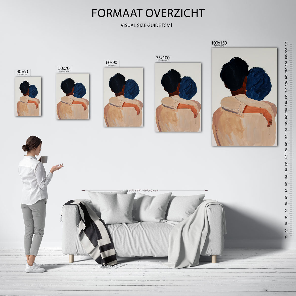 Omarmende figuren Kunstwerk