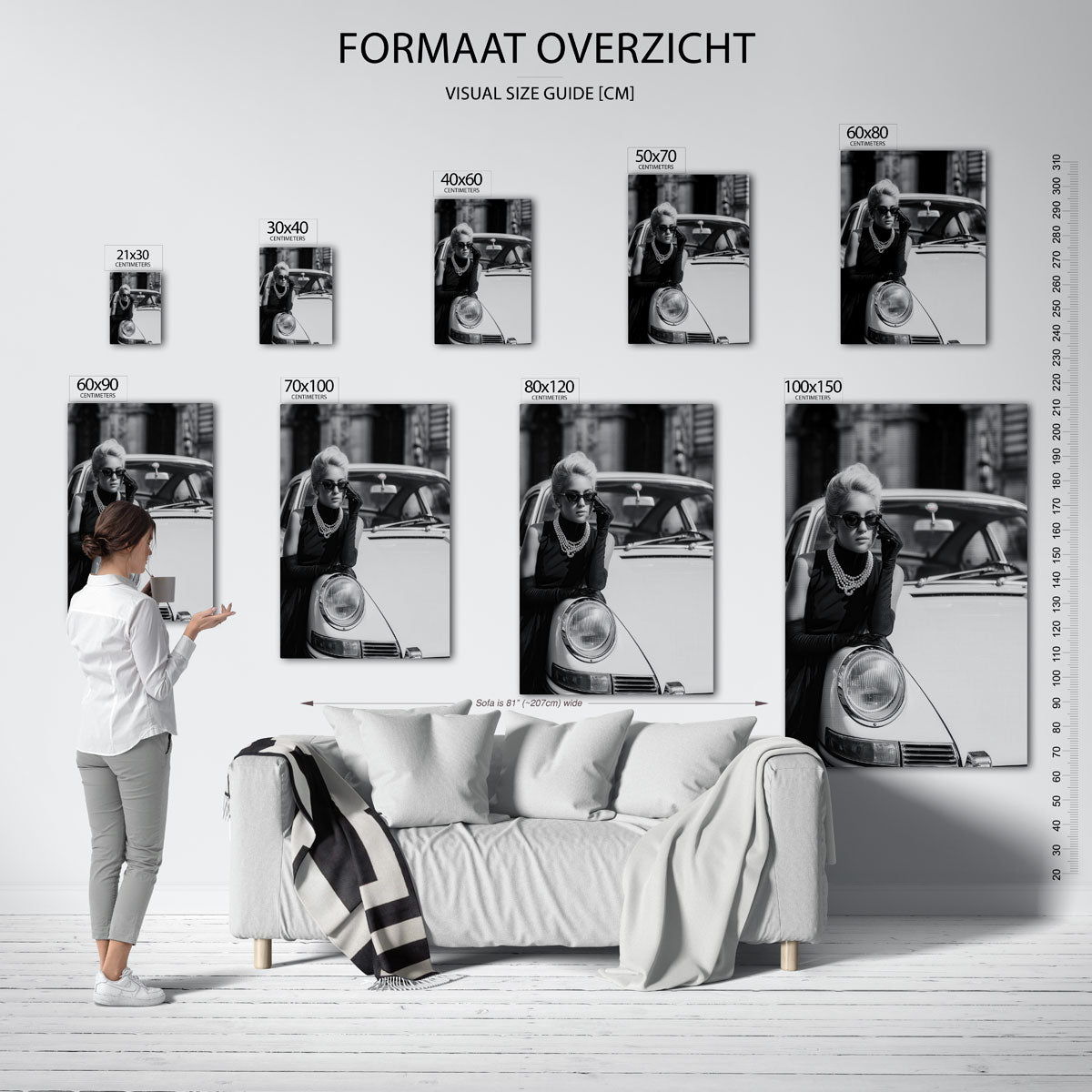 Vrouw met auto Poster