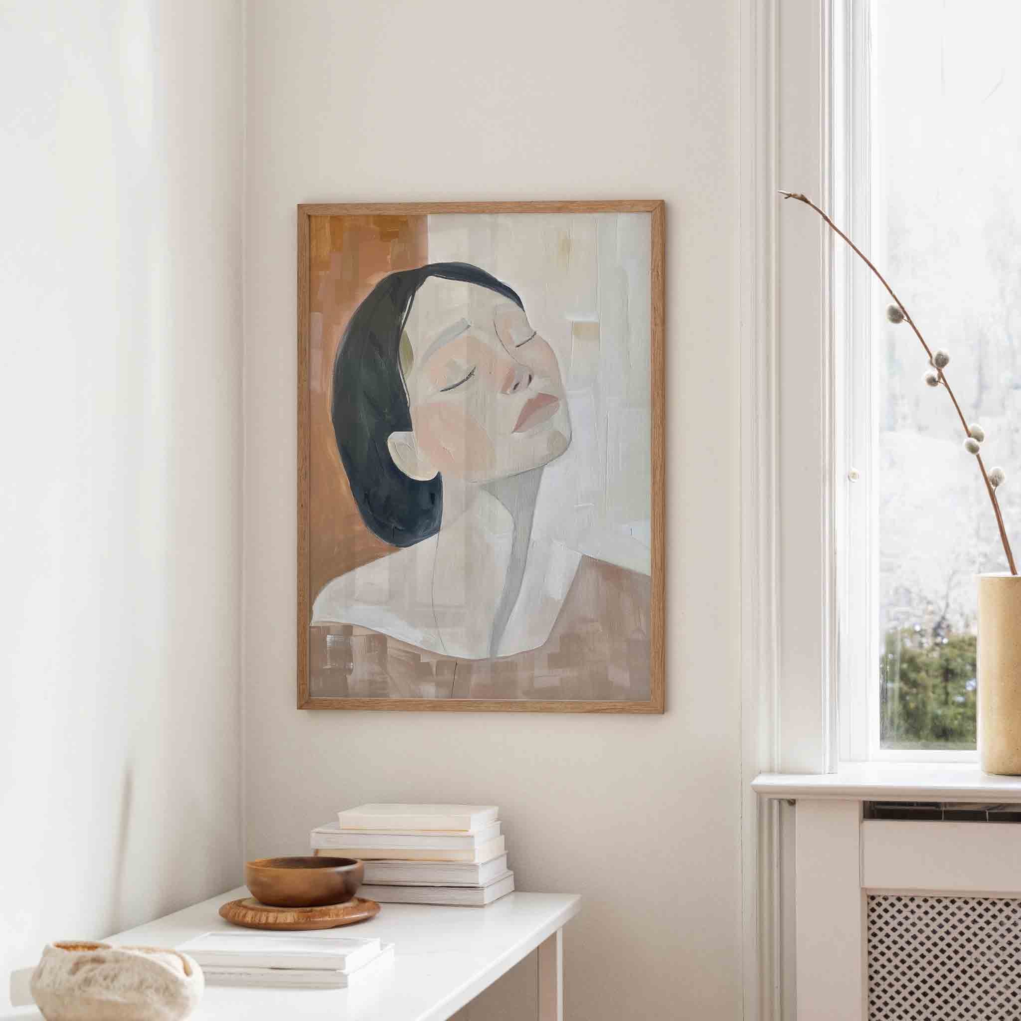 Vrouw met gesloten ogen Poster