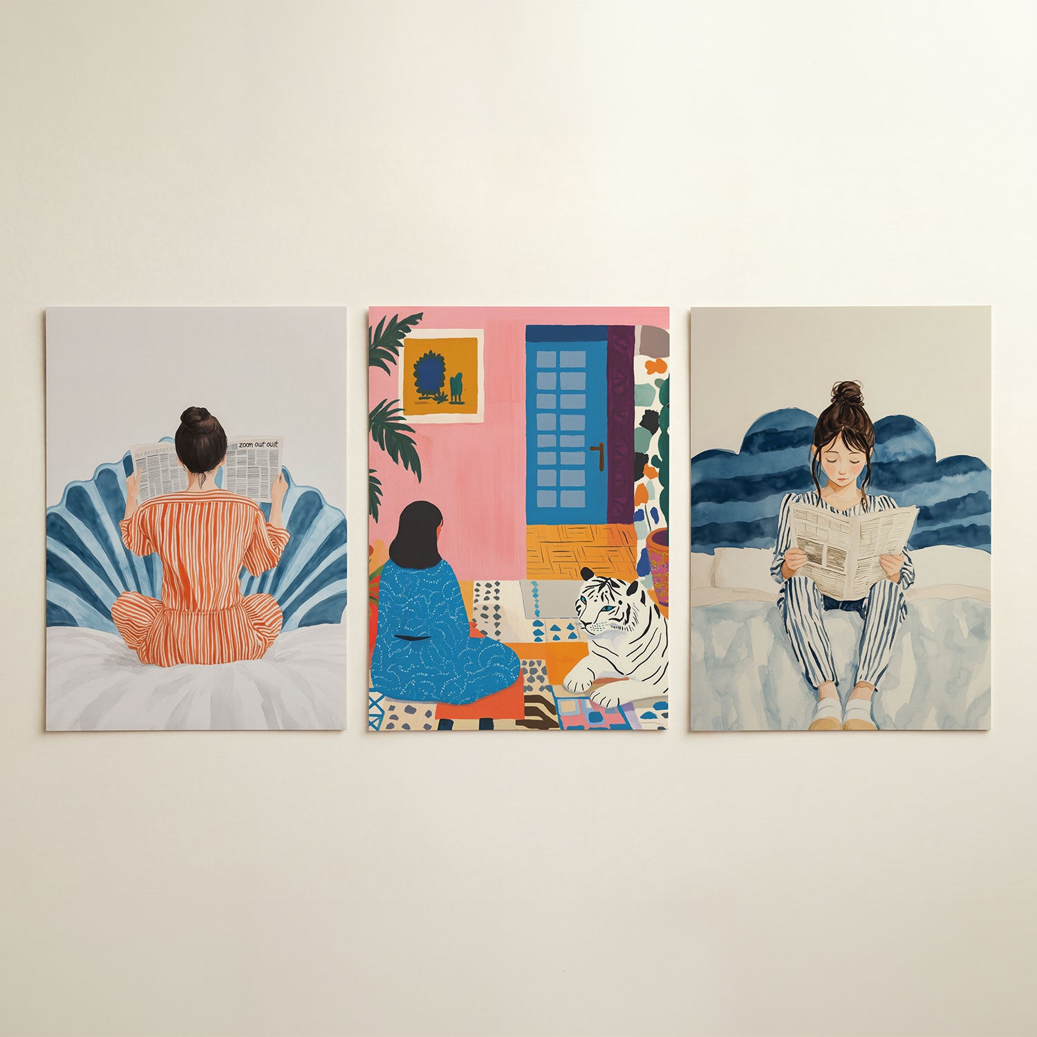 Kleurrijke lezing Posterset