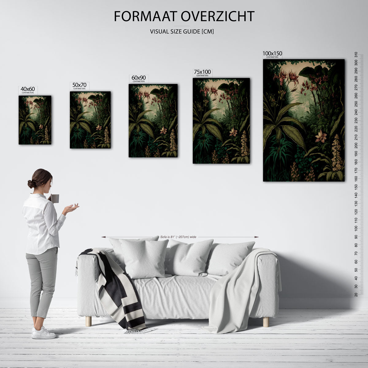 Weelderige botanische illustratie Kunstwerk