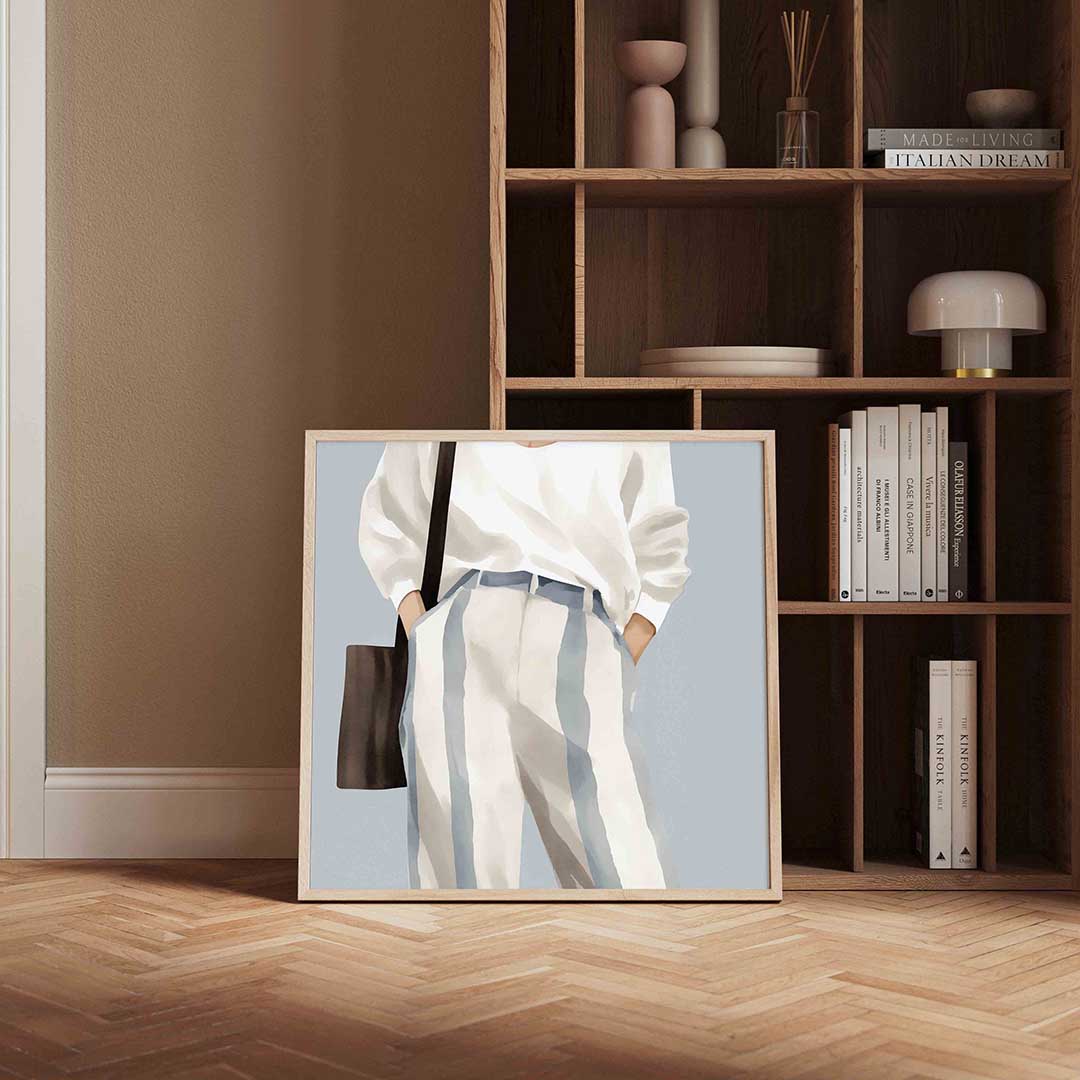Gestreepte broek en tas Poster