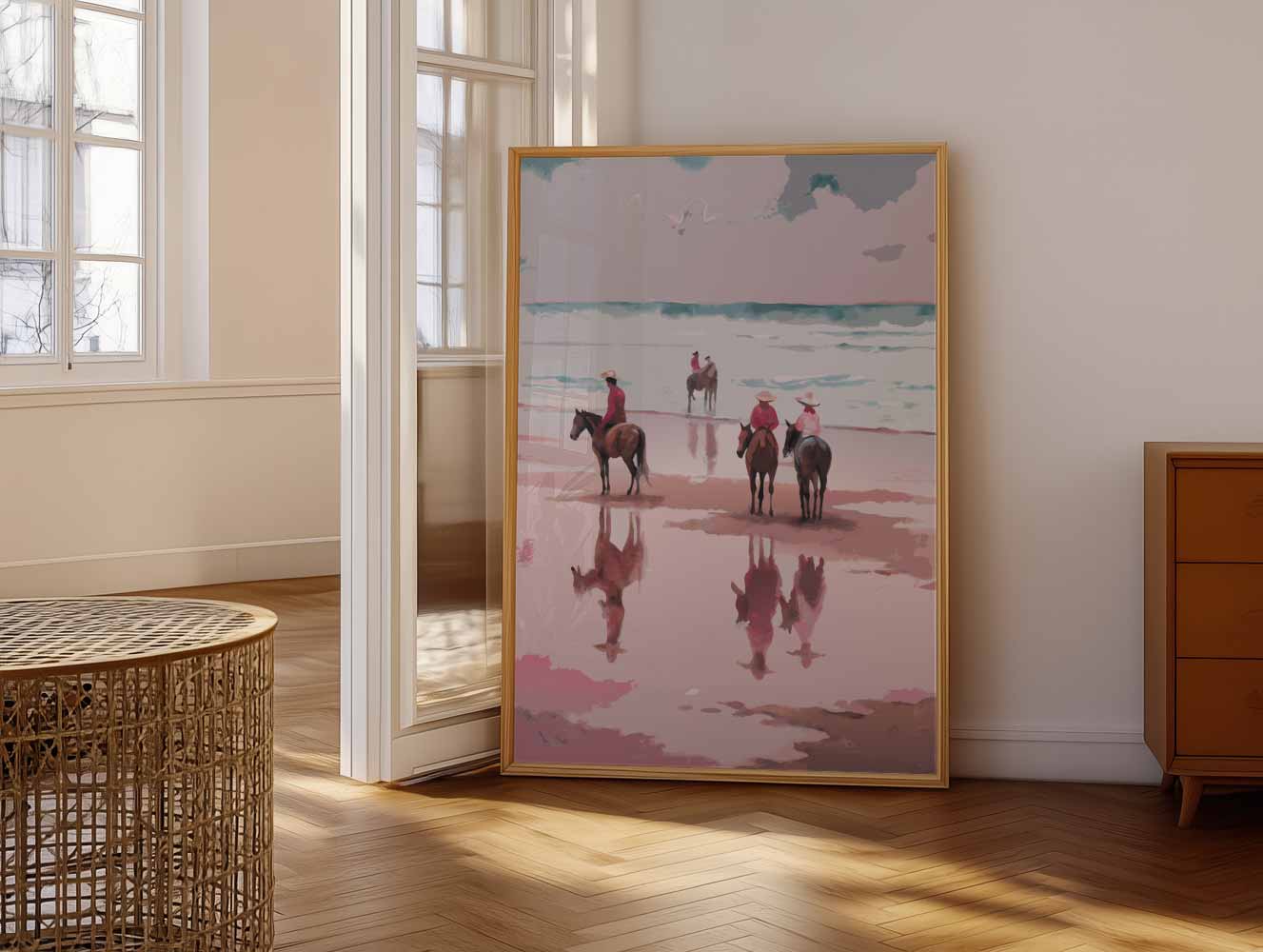 Strandpaarden Wanddecoratie Poster-WallArtistic
