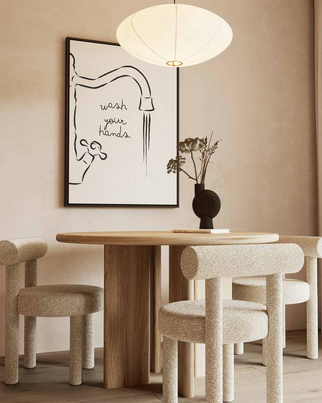 Wash Your Hands Illustratie Kunstwerk-canvas-dibond-plexiglas-wanddecoratie-WallArtistic