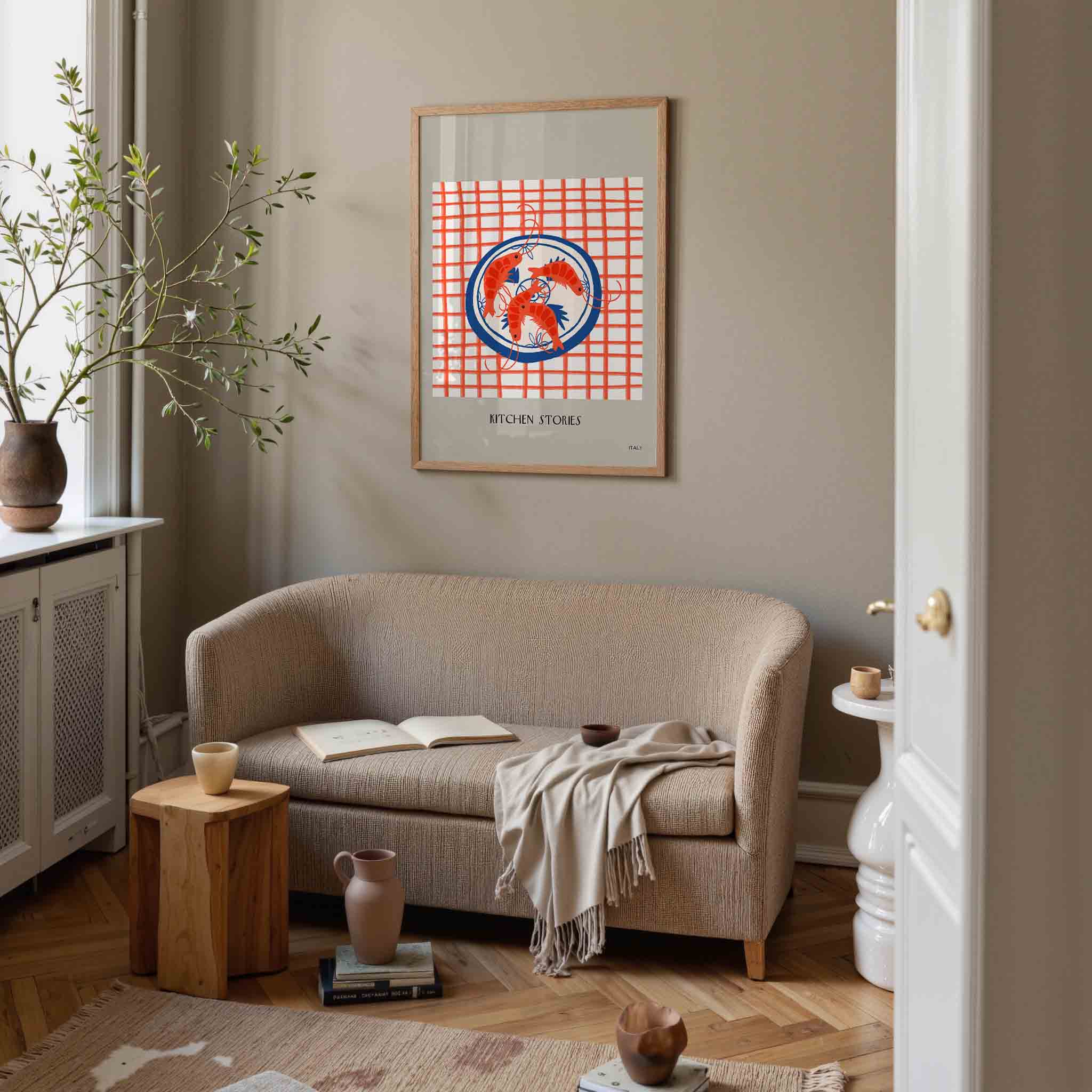 Garnalen op bord Poster