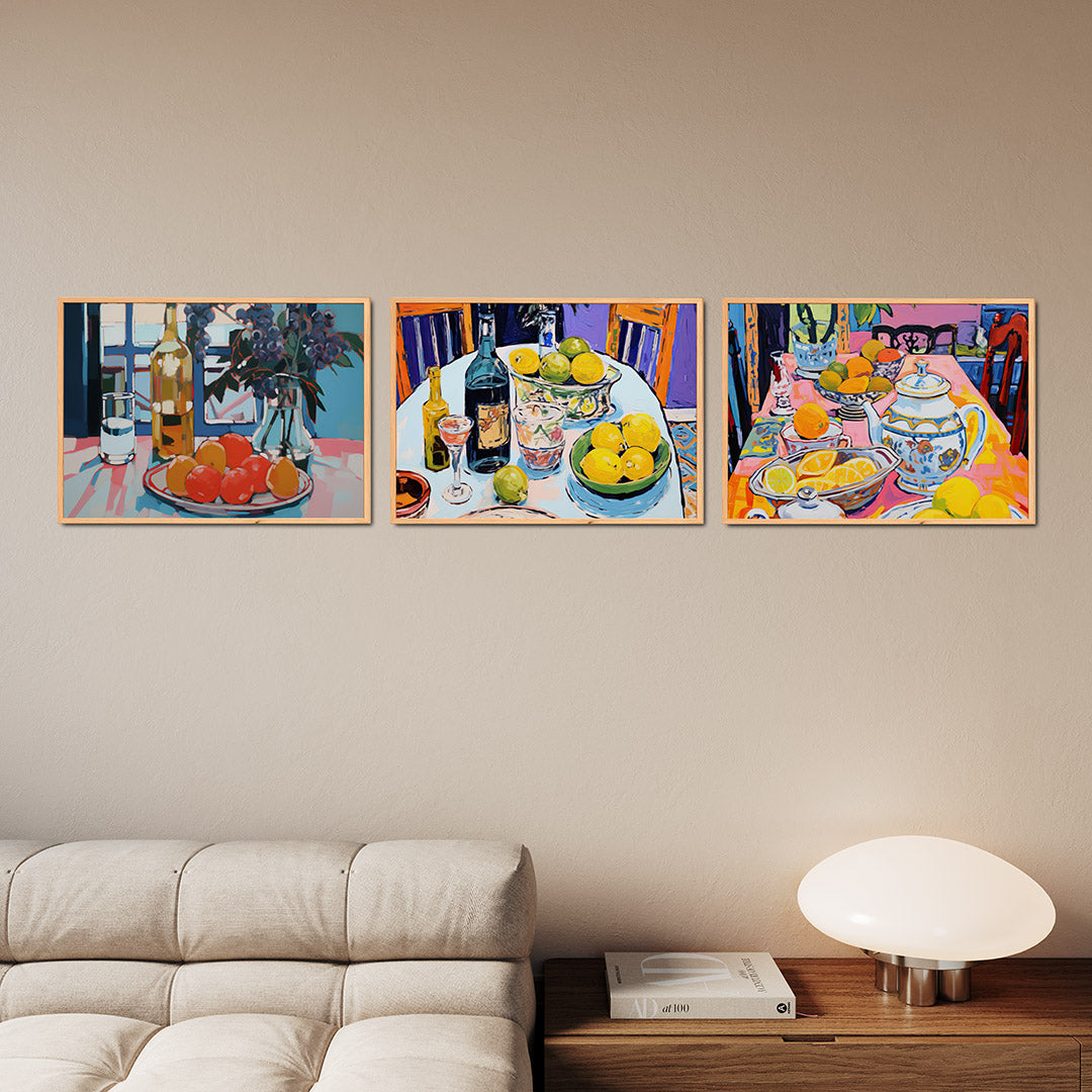Kleurrijke tafelsetting Posterset