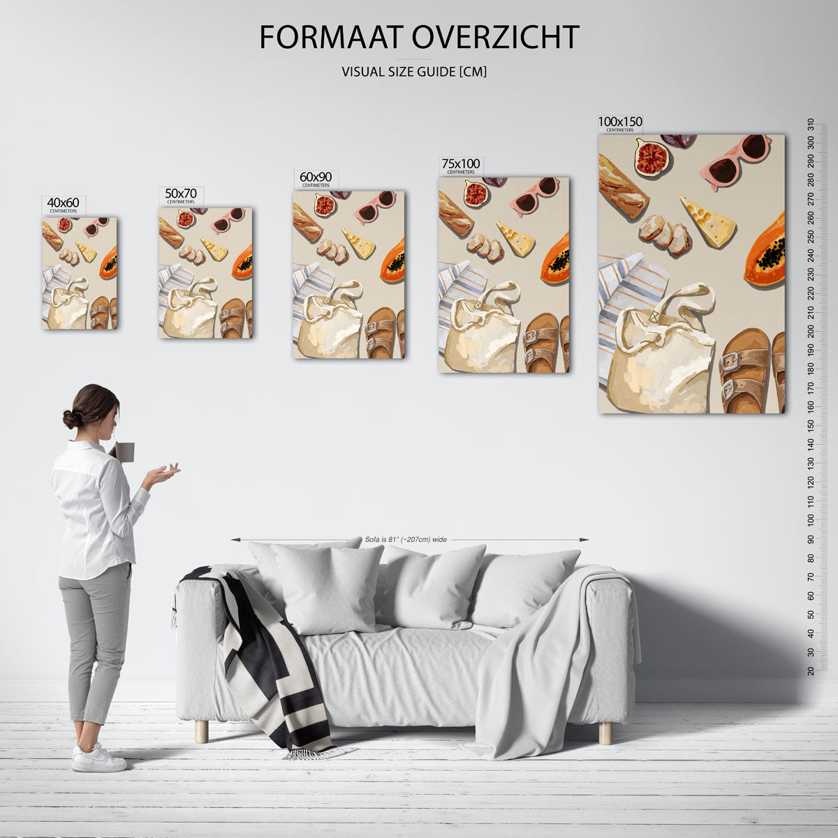 Zomerse picknick illustratie Kunstwerk