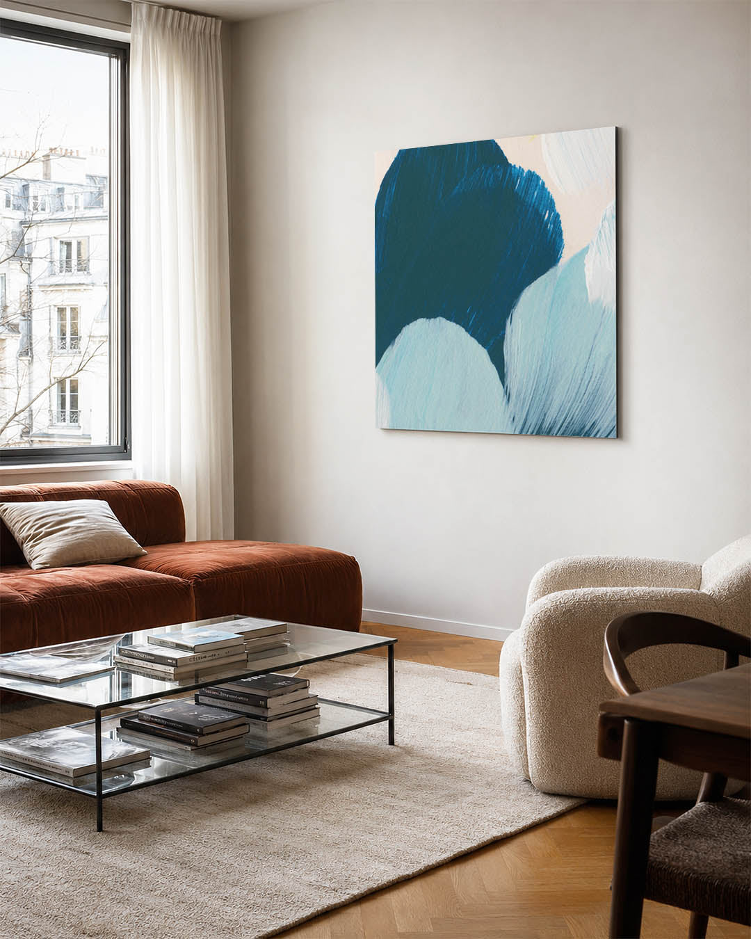 Vloeiende kleurencompositie Kunstwerk