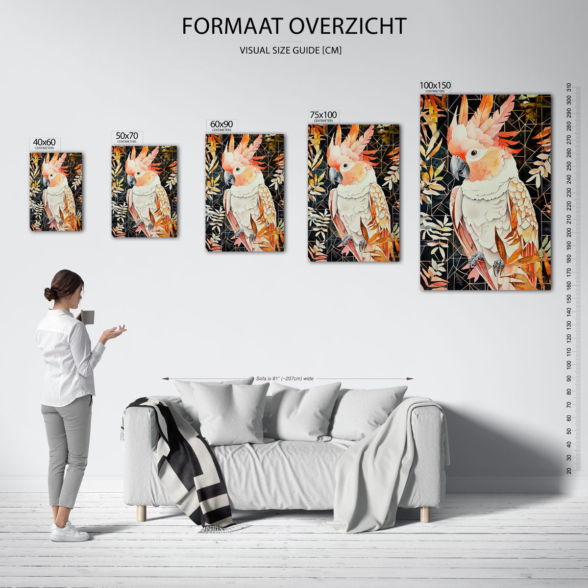 Vogels en geometrie Kunstwerk