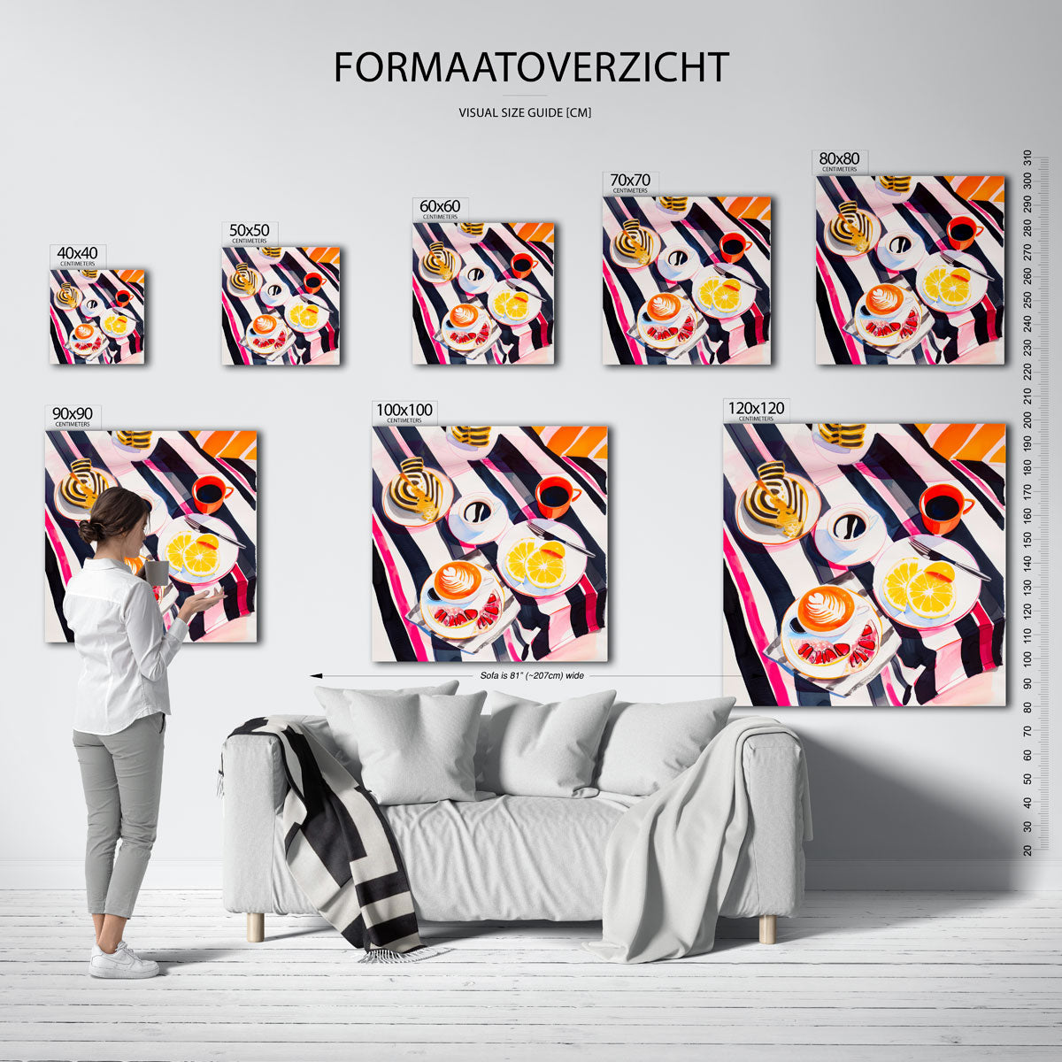Ontbijt met koffie en fruit Poster