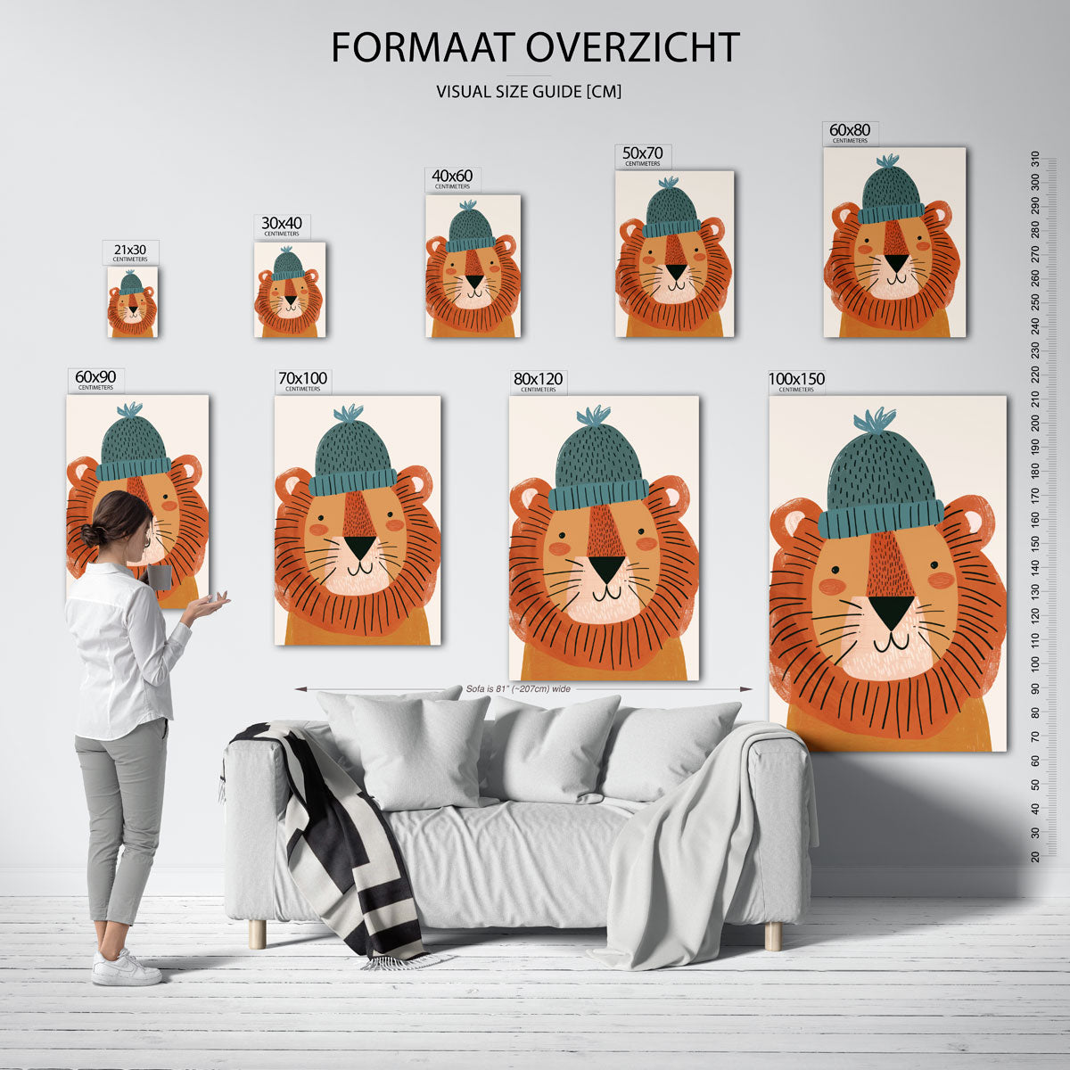Leeuw met muts Poster