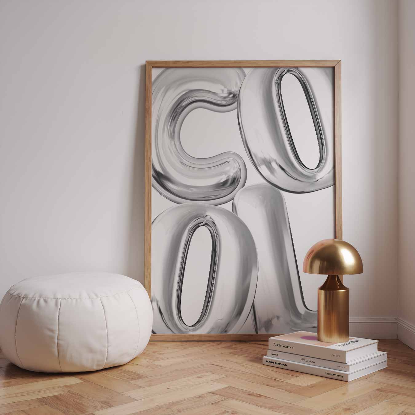 Coole Zilveren Ballonposter-WallArtistic