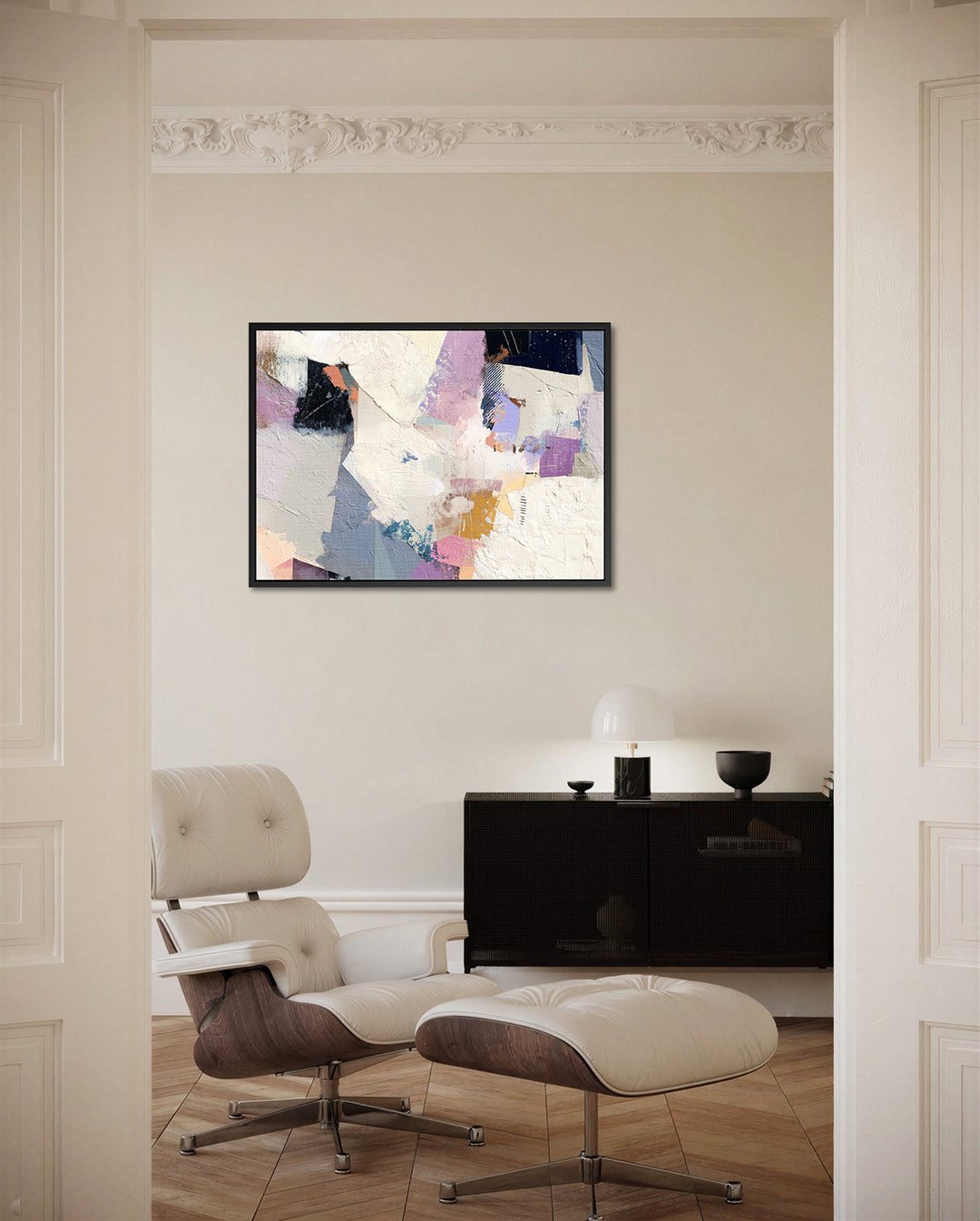 Gelaagde kleurencompositie Kunstwerk