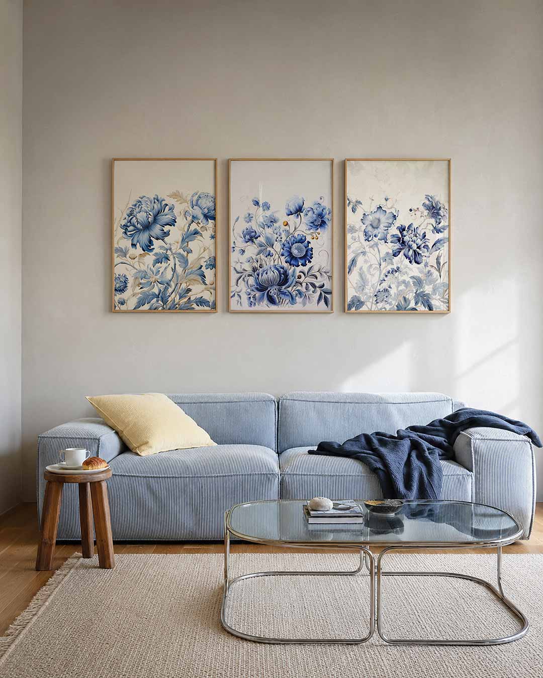 Bloemenpracht in blauw Posterset