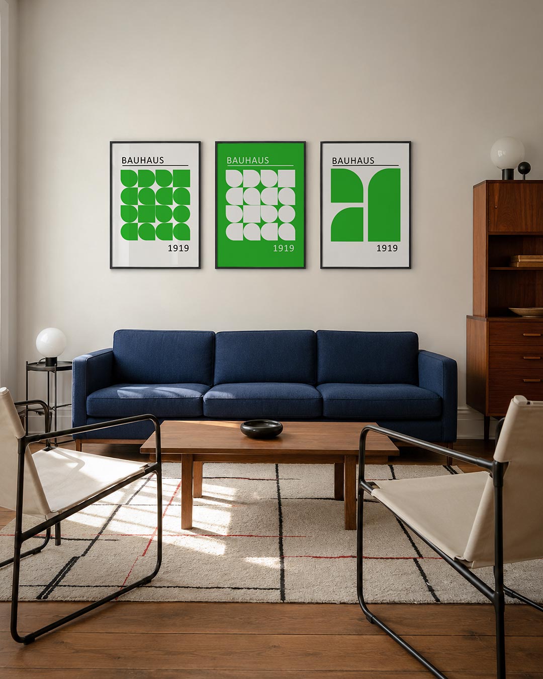 Groene vormenritme Posterset