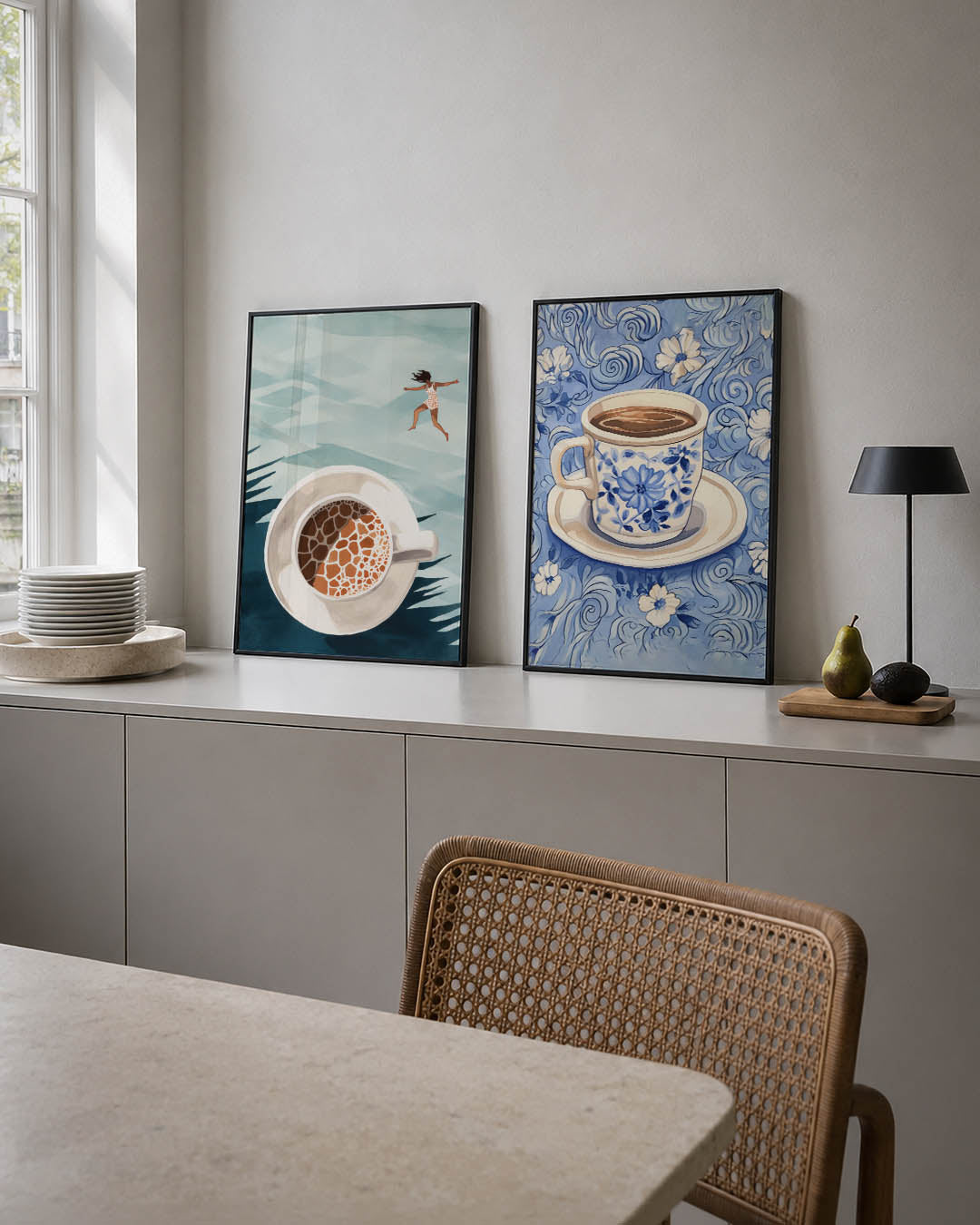 Koffiekunst en vrijheid Posterset