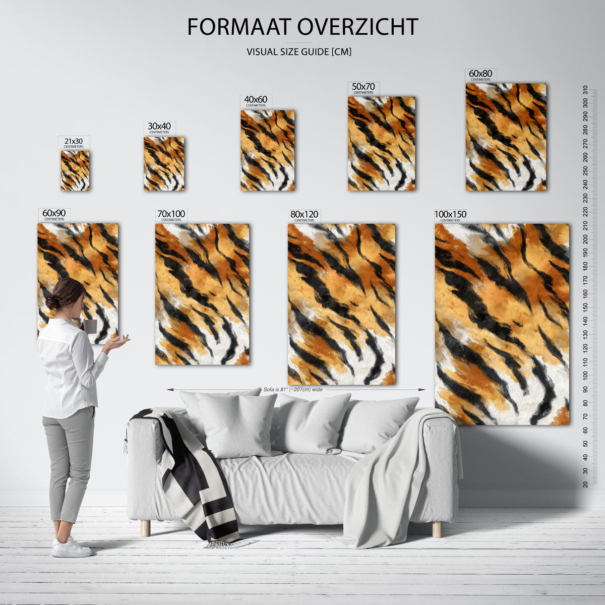 Tijgerstrepen patroon Poster