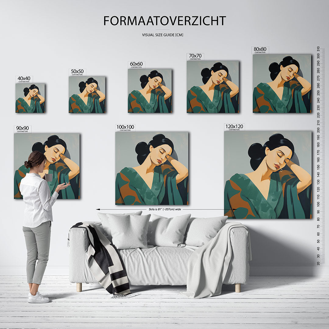 Dromerige vrouw Kunstwerk