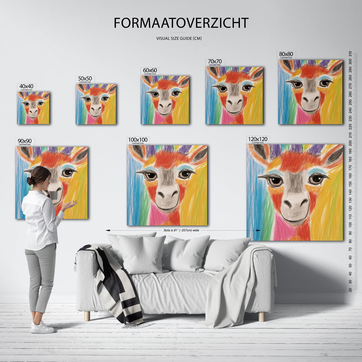 Kleurrijke dierenkop Poster