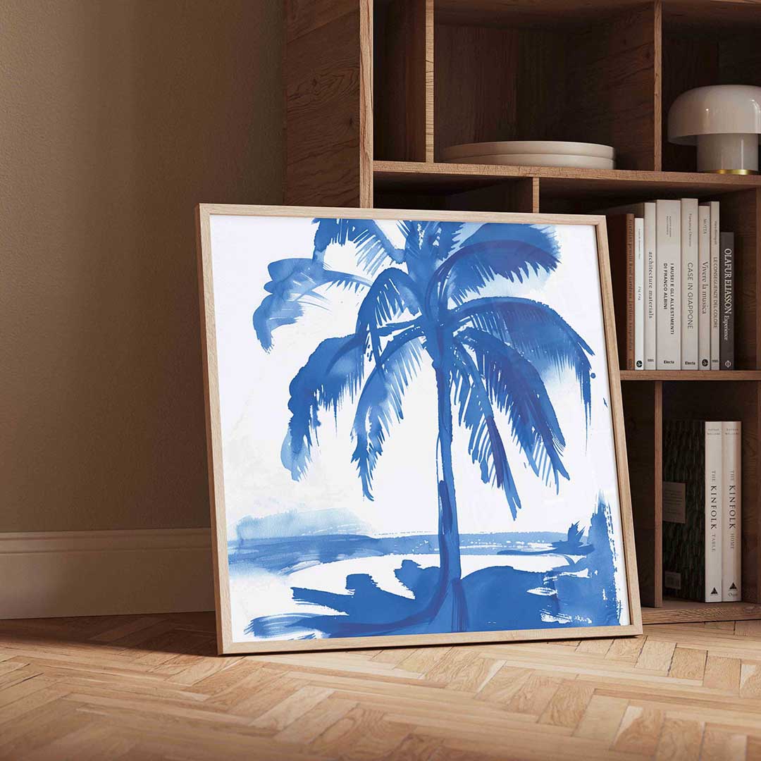 Palmboom aan zee Poster