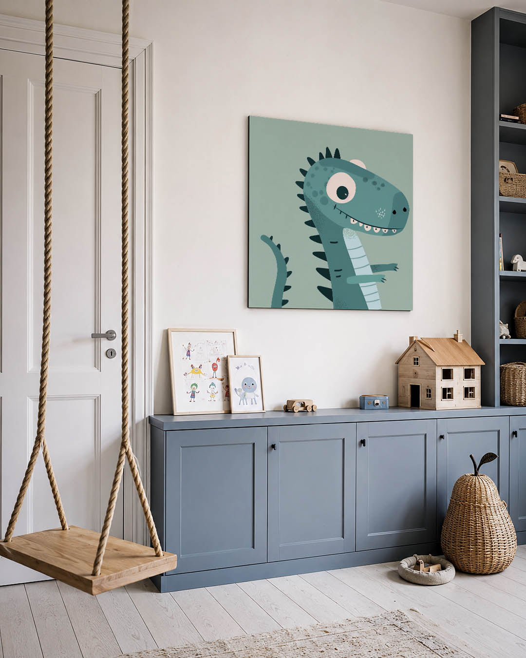 Speelse dinosaurus illustratie Kunstwerk