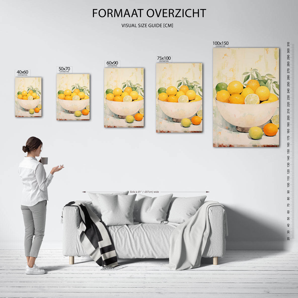 Citroenboom in pot Kunstwerk