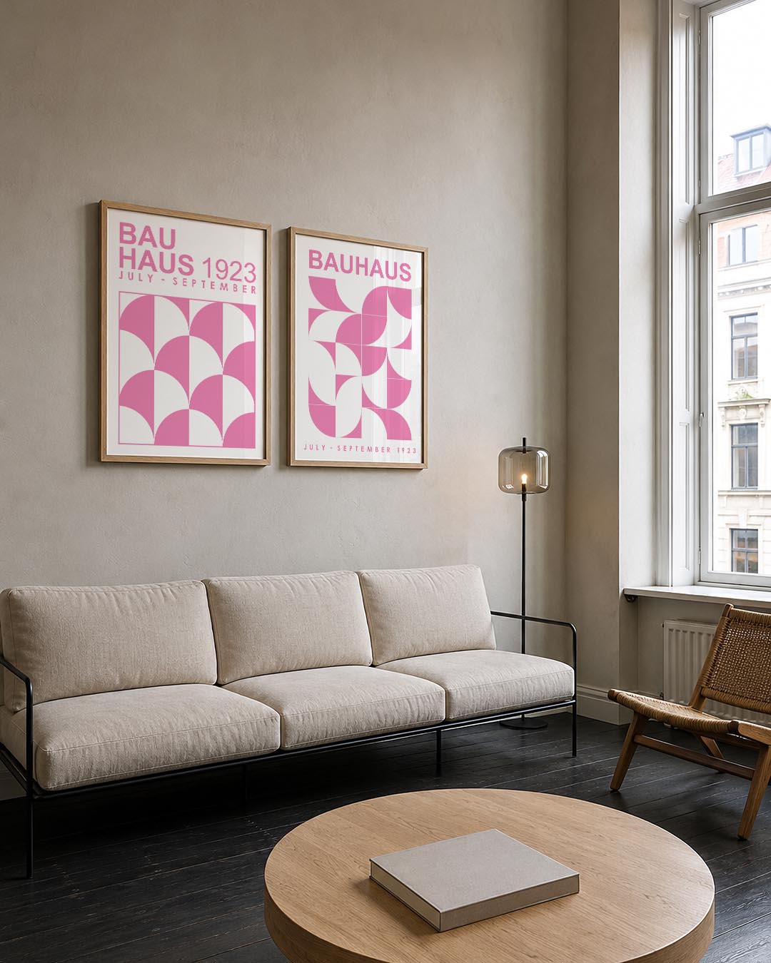 Roze boogpatronen Posterset