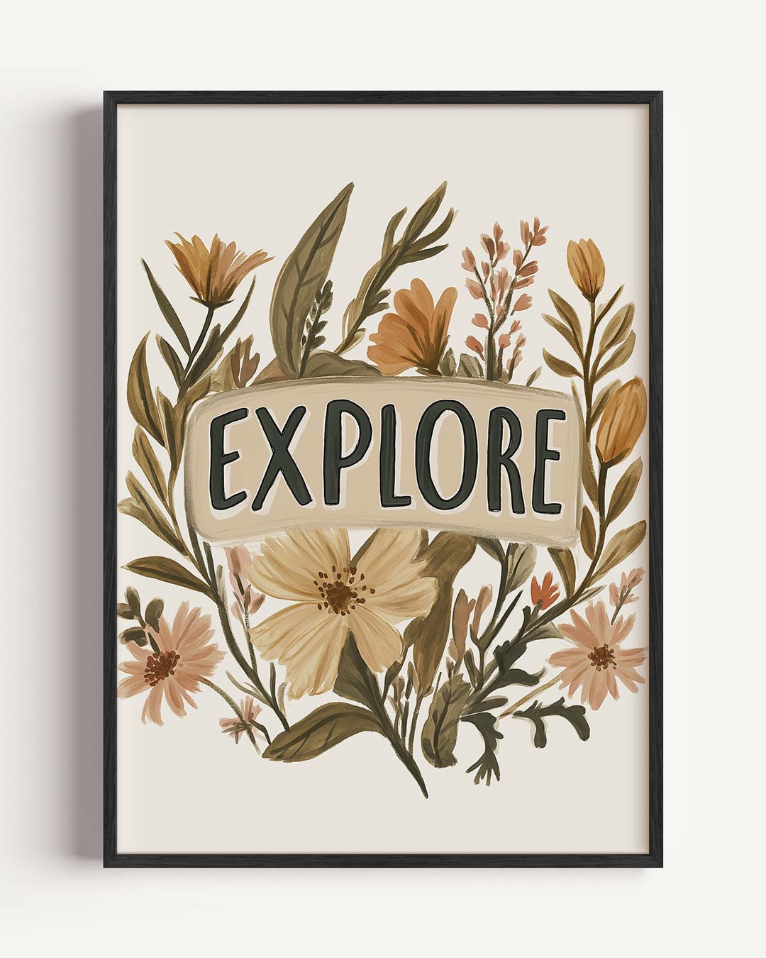 Verken de Wereld Bloemenposter-WallArtistic