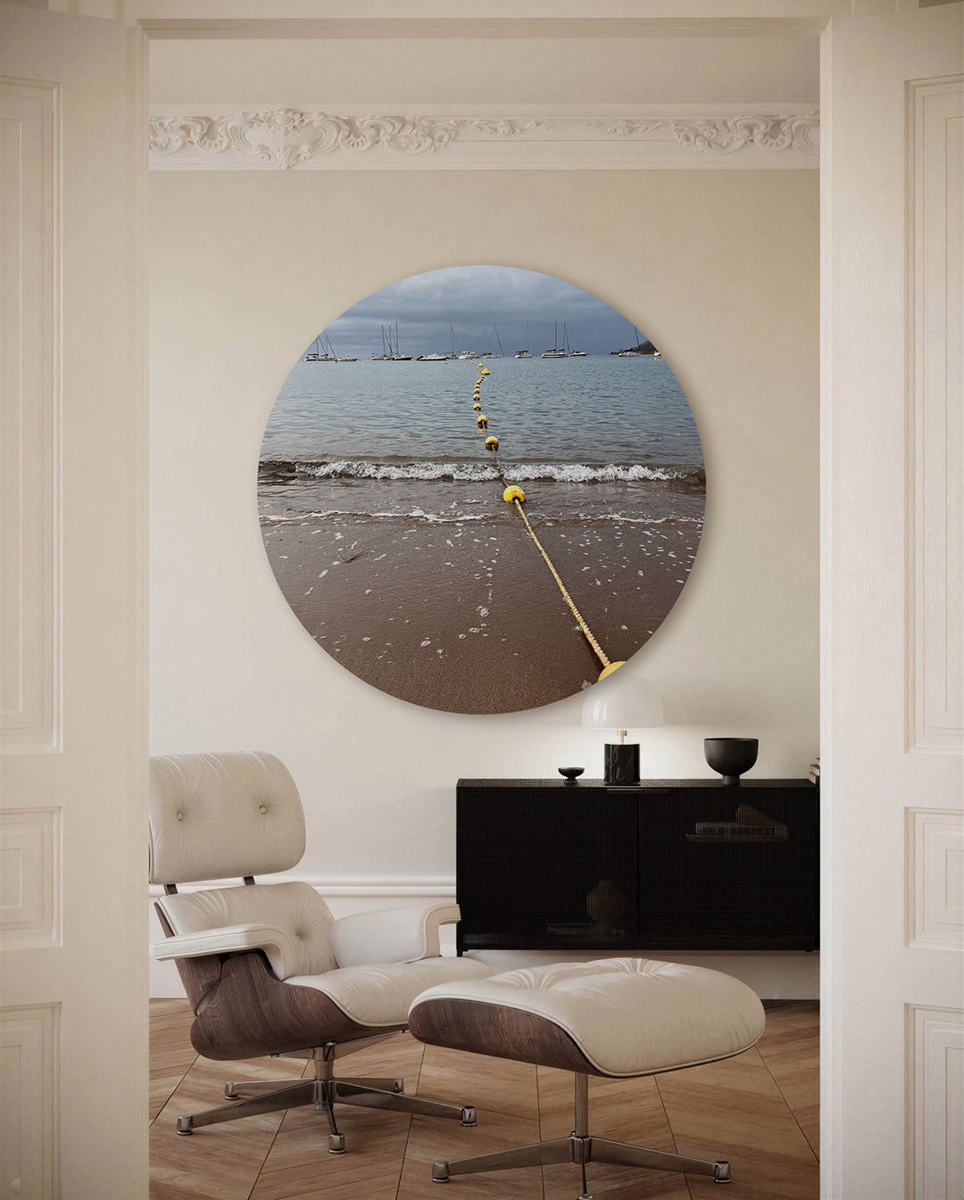 Strand met boeien Muurcirkel