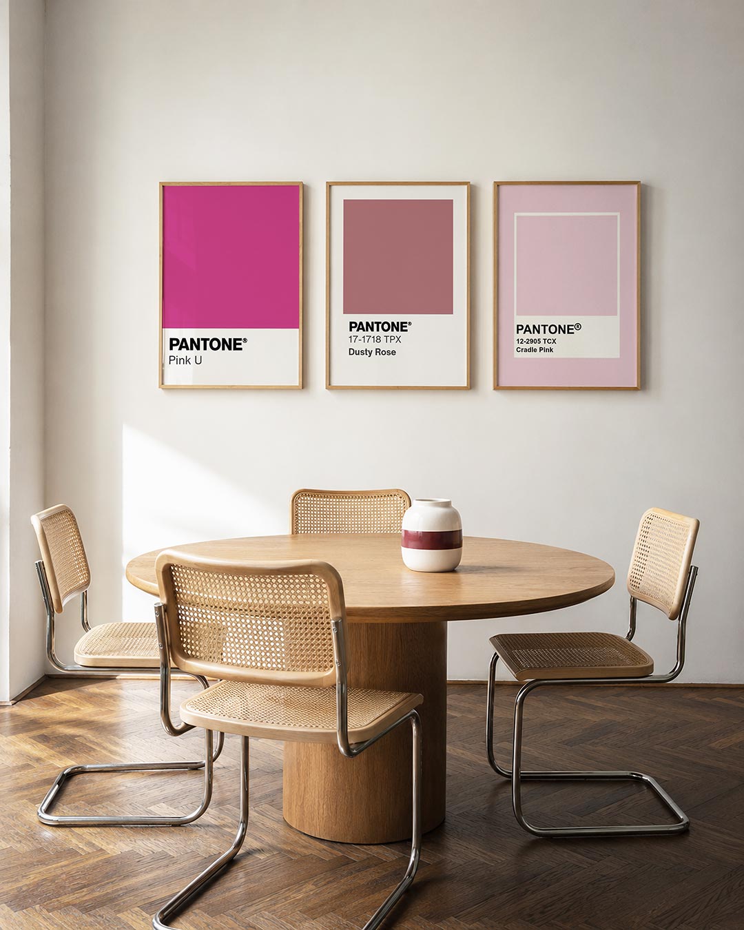 Roze kleurvlak Posterset