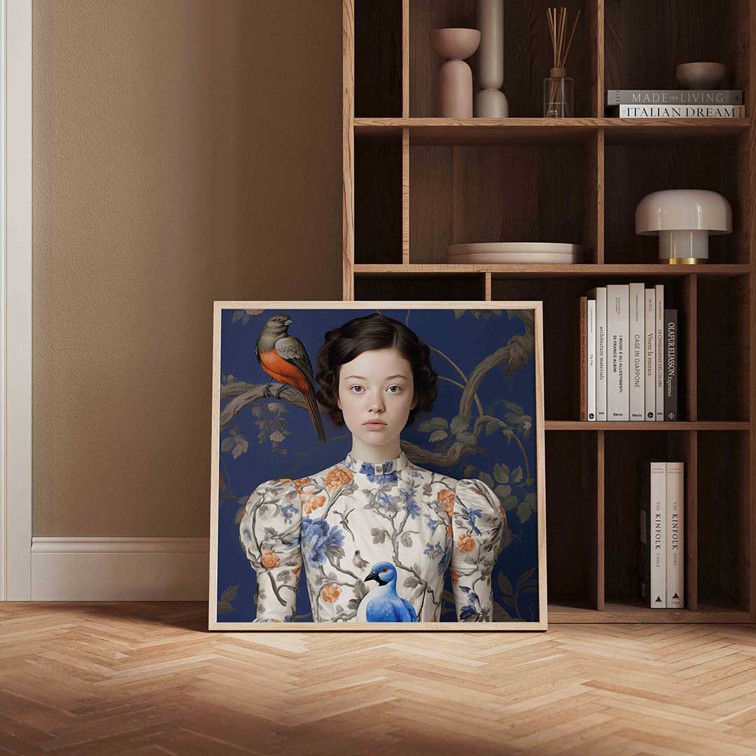 Meisje met vogels Poster