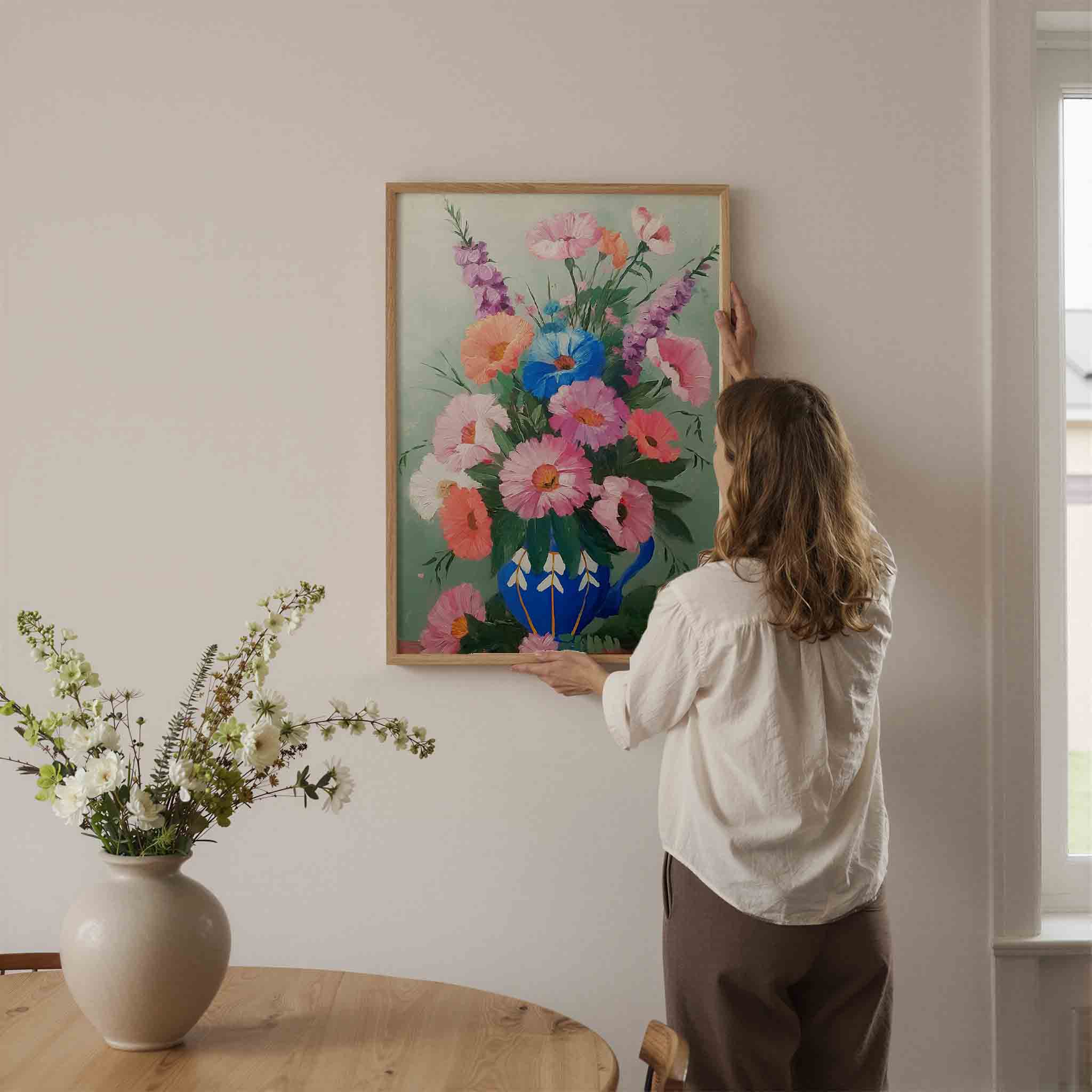 Bloemen in vaas Poster