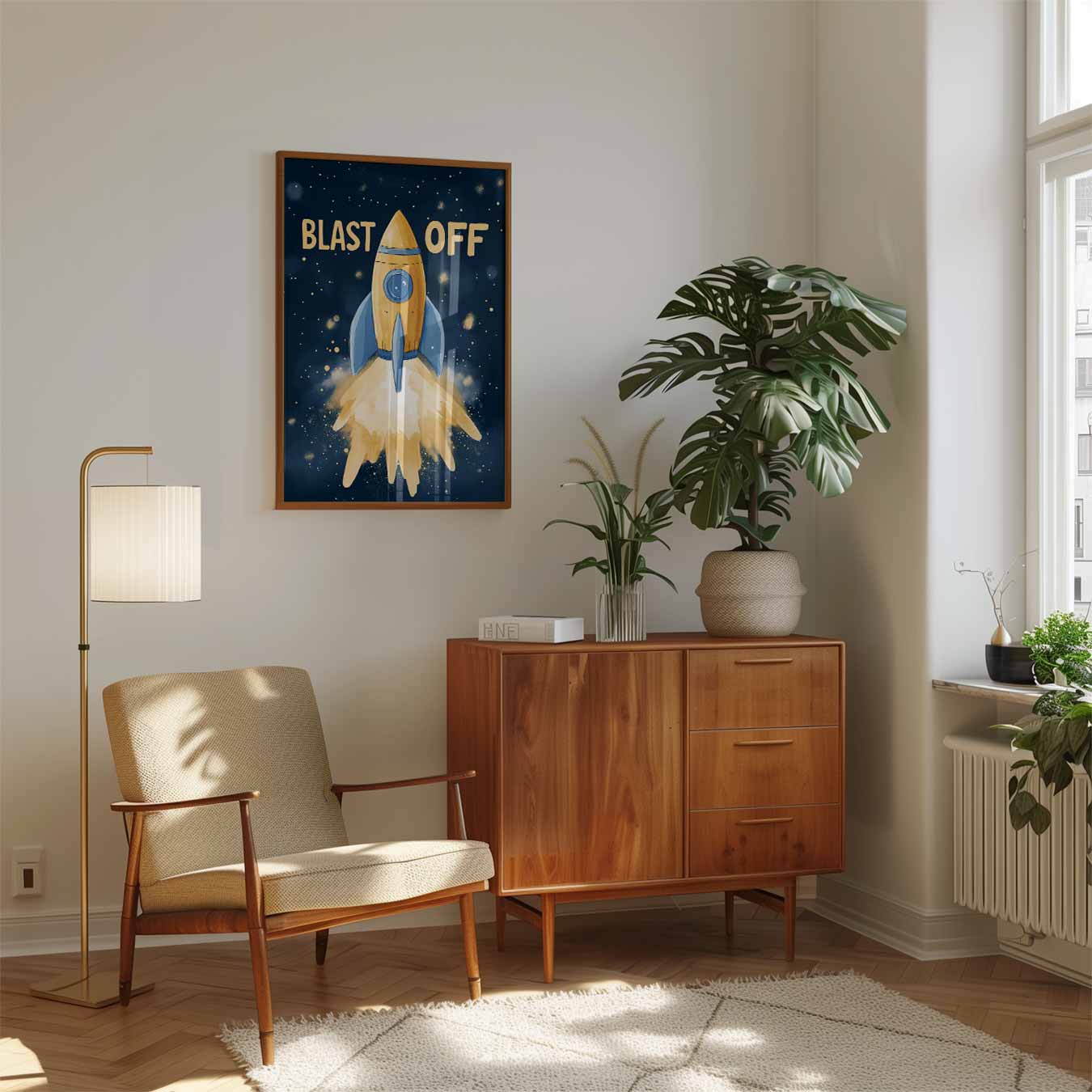 Ruimteavontuur Rakettenposter-WallArtistic