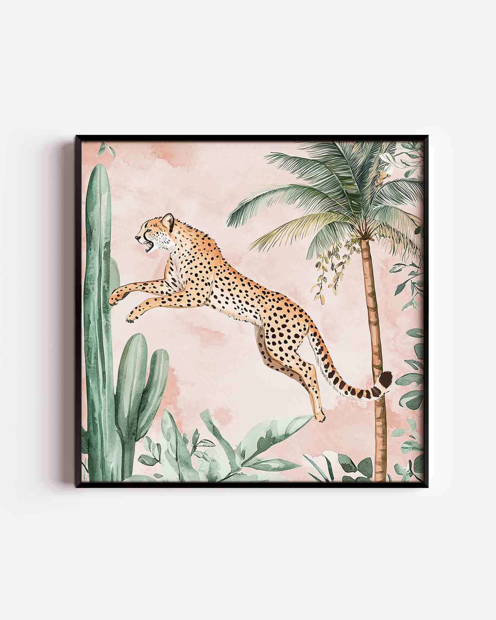 Springende cheetah Poster