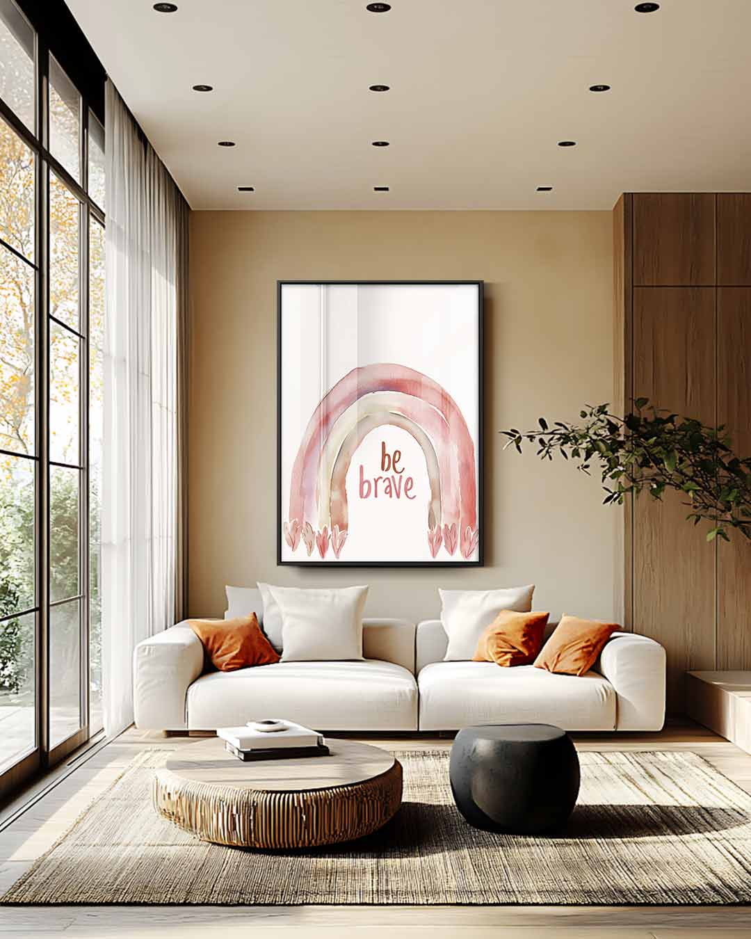 Be Brave Regenboog Kunstwerk Kunstwerk-canvas-dibond-plexiglas-wanddecoratie-WallArtistic