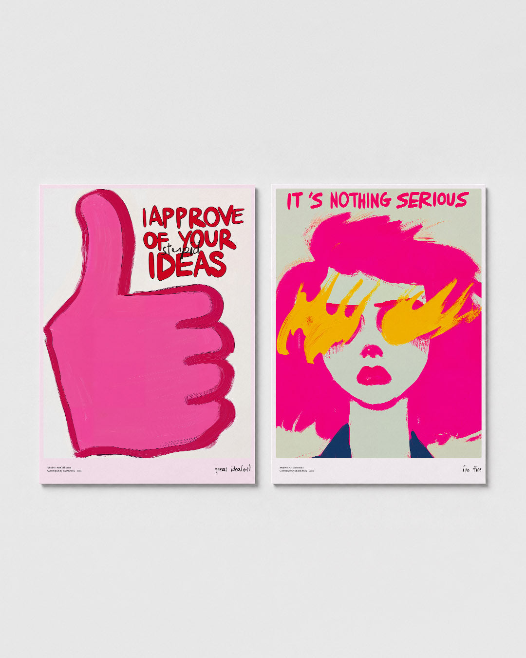 Roze duim omhoog Posterset
