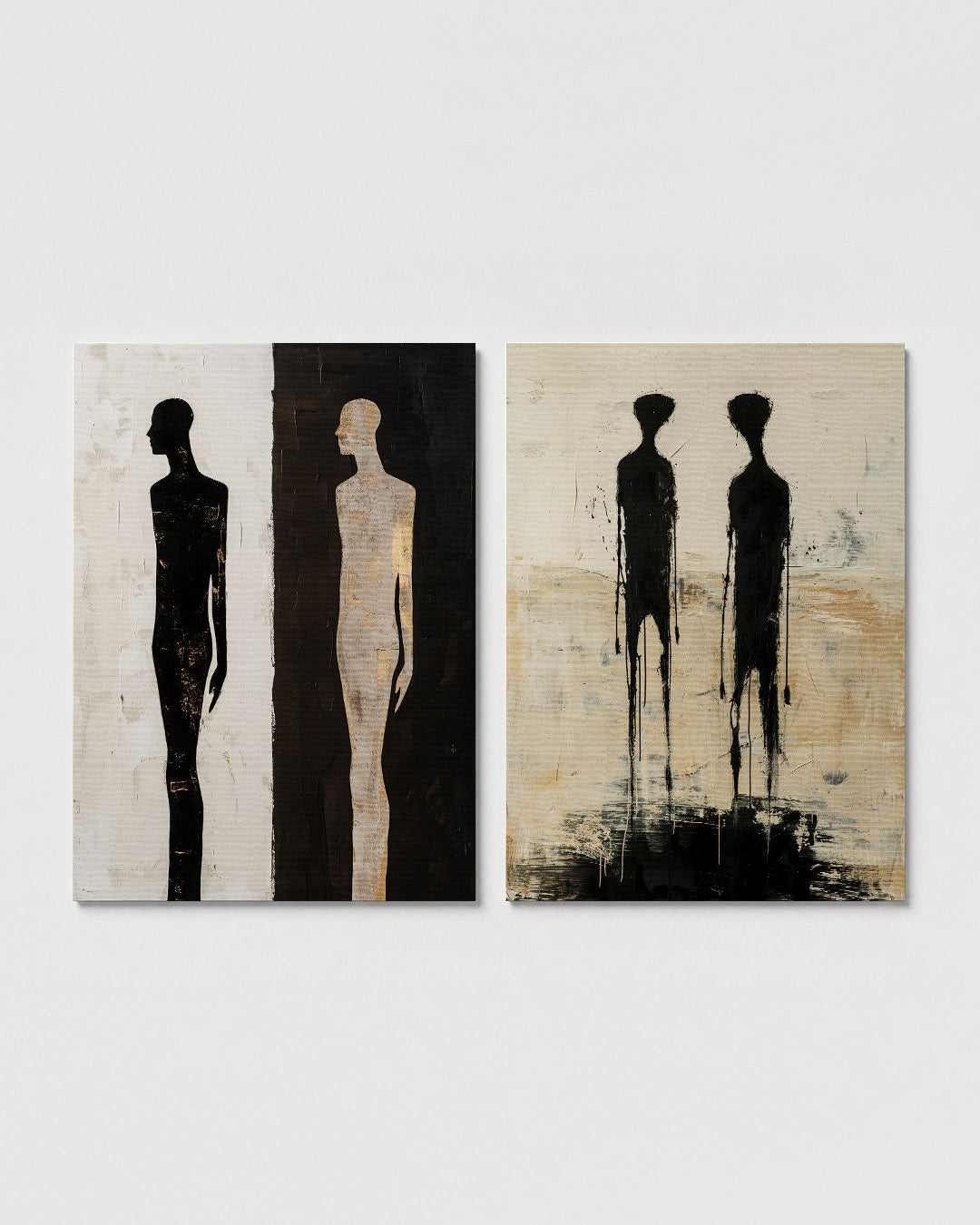 Tegenovergestelde silhouetten Posterset