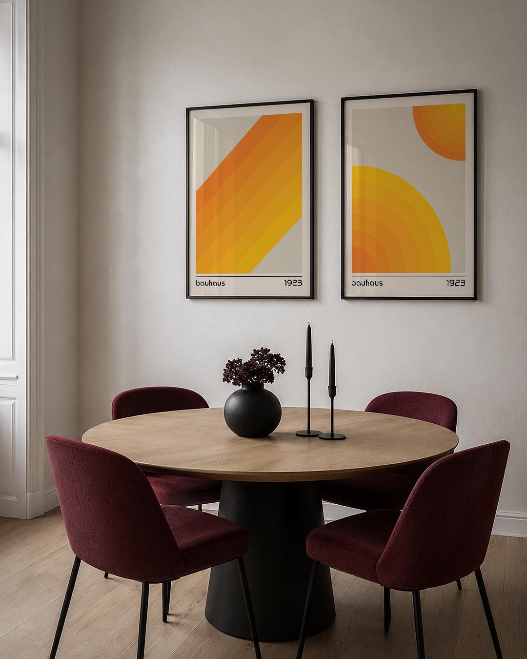 Oranje geometrie Posterset